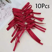 5pcs/10pcs Ribbon Bow Handmade Craft Supplies, Gift Wrapping, Party Decor Bows, Birthday Flower Packaging Satin Ribbon Bows - Matcha Color - View 23