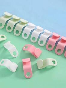 50pcs Multi-Layer Hanging Clothes Rack Hooks, Space Saving Wardrobe Hanger Connectors, Suitable For Various Types Of Hangers, Used For Wardrobe Organization, Stackable - Multicolor - View 3