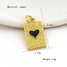1件铜质时尚个性化嘻哈风格高端心形钥匙扣多功能DIY吊坠手链项链耳环首饰配饰手工饰品 - 彩色 - 查看 21