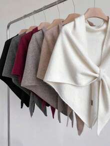 1pc Autumn/Winter New Casual Street Style Women Scarf Triangle Shawl Thick Warm Shoulder Wrap, Suitable For Dress - Multicolor - View 1
