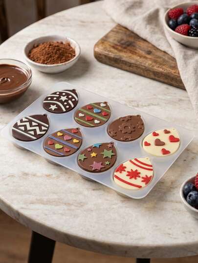1/2pcs Easter Egg Series Chocolate Silicone Mold DIY Heart-Shaped Easter Egg Mold Flower Star Easter Egg Candy Pudding Mold Cake Decoration