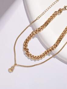 Tkool 2pcs/Set Women Bohemian Summer Beach Layered Anklet Set, Multi-Layer Starfish Pendant Anklet Jewelry, Ocean Series Ankle Chain Accessories Gift - Yellow Gold - View 4