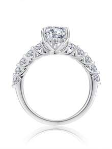 Nhẫn Moissanite bạc 925 cao cấp dành cho nữ, không gây dị ứng, thích hợp làm nhẫn đính hôn/cưới, quà tặng ngày Valentine/sinh nhật, hộp quà chống oxy hóa. - Kiểu thứ hai - Xem 8