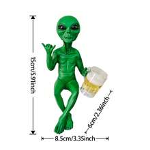 趣味外星人树脂摆件，创意醉酒姿势，栩栩如生的迷你外星人装饰品，适用于客厅、书架、书桌、办公室，可缓解压力，可爱摆件 - 彩色 - 查看 10