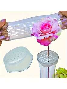1pc Multi-Functional Silicone Flower Stem Holder - Waterproof Flower Arranger, Suitable For Bouquets, Vases And Pen Holders - White - View 6