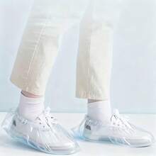 50/100/150 Pieces Transparent PVC Disposable Shoe Covers - Thickened Plastic Anti-Slip Shoe Covers, Snug Fit With Slip Resistance, Stain And Scratch Protection, Suitable For Households, Hospitals, Laboratories And Factory Workshops - Hygiene Protection