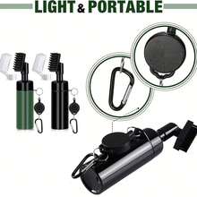 Cepillo de limpieza de palos de golf profesional, Cepillo de limpieza de palos de golf con rociador a presión, Herramienta de afilado de ranuras de palos de golf - Negro - Ver 9