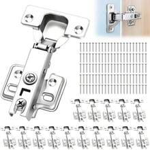 Bisagras Cierre Lento para Gabinetes de Cocina Set de 16 Piezas Ajustables con 100 Tornillos, Cierre Suave y Silencioso para Muebles, Armarios y Alacenas - como se muestra en la figura - Ver 3