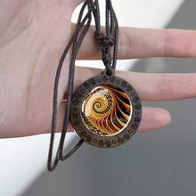 1PC Fractal Fibonacci Spiral Pendant Necklace Men's Gift Jewelry Fashion Statement Piece Unique Design For Holidays And Special Occasions - style - View 3