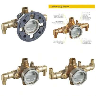 RU107ESS Flash Shower Rough - In With PRX Inlet Elbows And Universal Outlets With Screwdriver Stops Cold Expansion System, Unfinished