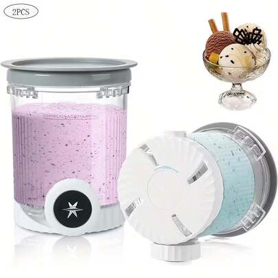 2-pack, för Swirl-glass- och mjukglassmaskiner, 16oz Creami Swirl Pints och lock kompatibla med NC700 NC701-serien, diskmaskin