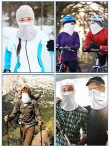1/2个装男女通用印花拉法帽面罩，适合日常使用、户外旅行、徒步、滑雪、骑摩托车等。 - 彩色 - 查看 3