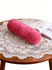 Sợi nhung mềm mại chenille 100g (một cỡ)/200g/250g, nguyên liệu đan móc thủ công cho khăn quàng cổ/áo len, 100% sợi nhung polyester, phụ kiện đan móc (không bao gồm đạo cụ trưng bày) - hoa hồng đỏ - Xem 12