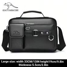 Factory Direct Men's Crossbody Bags - New High-Quality Luxury Commuter Bag With Water Bottle Pocket, Spacious Messenger Shoulder Bag, Vertical Leather Briefcase & Multi-Compartment Black/Brown (Hot )Chest Bag Chest Bag Waist Pack - Multicolor - View 12