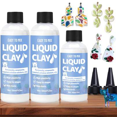 130ml/60ml Liquid Clay For Polymer Clay, Liquid Polymer Clay White, Delicate Texture Flexible Strong For DIY Decorations Jewelry Household Items Great For Beginners To Artists.