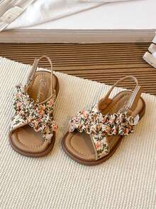 1 Pair Casual Fashion Children's Sandals, Princess Sandals 2025 New Summer Soft Bottom Beach Shoes, Girls Vacation Style Casual Beach Shoes, - Yellow - View 3