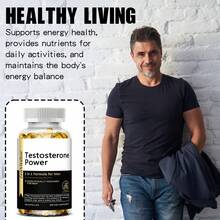 Testosterona 2 en 1 para hombres: potencia la fuerza, la energía y la resistencia,120 cápsulas - 1 botella - Ver 6