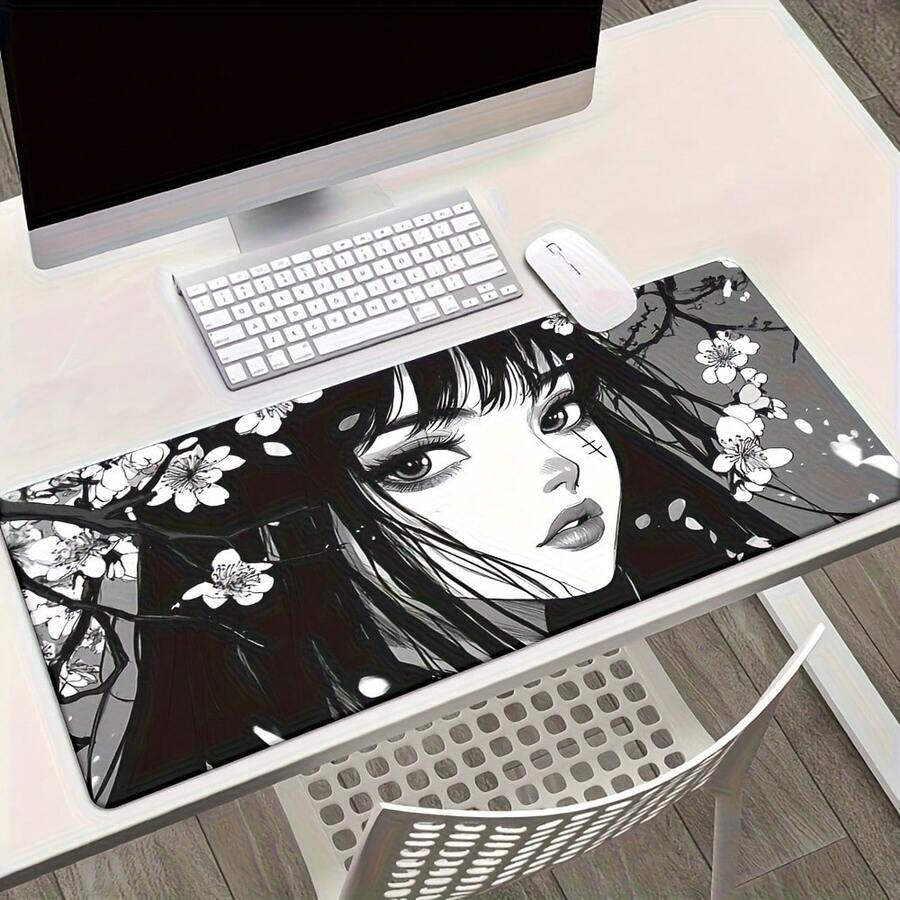 1 Peça de Mouse Pad com Design de Garota de Anime HD | Mouse Pad XXL Versátil Adequado para Jogos, Uso de Teclado e Trabalho de Escritório, Perfeito como Presente para Família e Amigos. Fácil de Limpar e Lavar, Perfeito para Casa, Escritório, Local de Trabalho, Sala de Jogos e Dormitório; Ideal para Suprimentos de Volta às Aulas, Presentes de Feriados para Namorados e Namoradas, Acessórios de Escritório, Suprimentos de Escritório, Tapetes de Mesa e Mouse Pads.