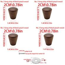 6 szt. akcesoriów do uchwytów do pokrywek dzbanków do herbaty, pasujących do filiżanek, szklanych dzbanków do herbaty, pokrywek ze stali nierdzewnej, uchwytów do dzbanków do mleka, styl japoński, materiał: orzech biały i czarny, w zestawie darmowe śruby - Wielokolorowe - Zobacz 19