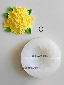 Khuôn silicon 3D hình hoa mộc tê - Dùng làm nến thơm, xà phòng, nhựa và thạch cao để tự làm cốc nến trang trí, giá đỡ nến hình hoa, khuôn trang trí nhà cửa | Thiết kế hoa | Khuôn bền - trắng - Xem 10