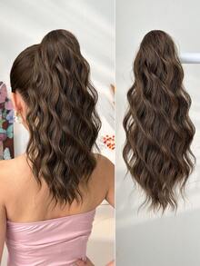 16 Inch Claw Shaped Ombre Ponytail Hair Extension, Brown To Black Gradient, Heat-Resistant Synthetic Fiber, Suitable For Women's Christmas, Halloween, Music Festivals And Daily Wear - Two-Tone - View 5