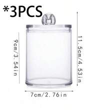 透明棉签盒，化妆棉收纳盒，桌面防尘卸妆棉收纳盒，粉扑和化妆棉容器 - 無色 - 查看 11