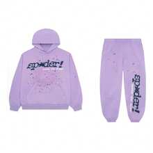 SP5DER Spider Worldwide Tracksuit Hoodie Set Cobweb Spider Style, Letter Print, Hip Hop Hoodie Set,Long Sleeve Fashion Sweatshirt, Hoodie Pant Casual Tracksuit Long Sleeve Athletic Suit, Couple MatchingDesign, Designed For Both Men And Women.Sportswear Set - Purple/set - 查看 7