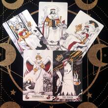 12x7厘米卡片尺寸，80张/套，魔法庄园塔罗牌，附带指南手册，高品质纸质卡片，经久耐用，游戏礼品，派对卡牌游戏 - 黑色 - 查看 5