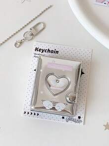 1本闪亮2英寸银色心形镂空相册，卡通星星贴纸收纳册，签名/身份证卡夹 - 彩色 - 查看 17