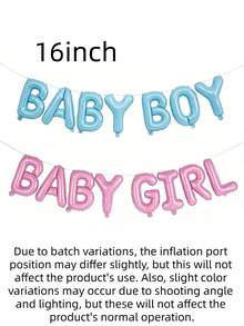 2件/1件 嬰兒男孩與嬰兒女孩箔氣球橫幅花環，適用於性別揭曉派對裝飾、嬰兒洗禮用品，藍色與粉色，藍色嬰兒男孩與粉色嬰兒女孩箔字母氣球套組，適用於新生兒慶祝、嬰兒洗禮、性別揭曉、嬰兒房牆面裝飾、攝影道具 - 彩色 - 查看 5
