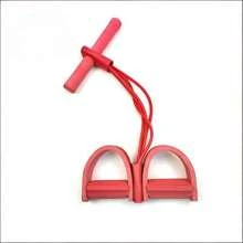 1件装四管脚踏拉伸器，瑜伽多功能脚踏拉伸绳，腹部强化器，仰卧起坐辅助健身器材 - 彩色 - 查看 15