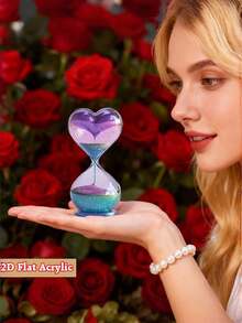 1个2D平面旋转心形漏斗装饰品 - 亚克力现代3D摆件，流动心形，不对称桌面摆件，适合婚礼、周年纪念、情人节礼物、装饰用途 - 彩色 - 查看 2