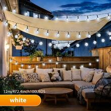 20/50/100颗LED灯珠太阳能水晶球串灯，升级版锂电池，8种照明模式，持久耐用，IP44防水，是斋月、情人节、花园、婚礼和派对装饰的理想之选。 - 黑與白 - 查看 18