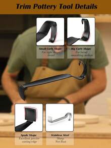 Stainless Steel Pottery Trimming Tools, Suitable For Clay And Ceramic Edging, Dual-Head Pottery Trimming Tool, And Ceramic Trimming Tools Used By Pottery Artists