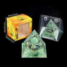 1pc Natural Crystal Ball Pyramid Ornament, Resin Wrapped Crystal Chips Home Decoration, Boxed Lucky Fengshui Desktop Small Ornament - Multicolor - View 40