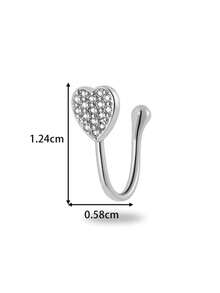 Toppiercing 1 Peça Clipe de Nariz Versátil de Moda com Zircônia Micro-Incrustada em Formato de Coração, Lua, Estrela, Flor, Anel de Nariz Falso Sem Perfuração - Multicolorido - Visão 26