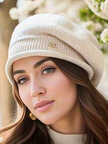 1pc Women's Solid-Color Wool Beret For Fall Serves As Both An Artist's Hat And A Flattering Face-Framing Accessory Uniquely Designed Loose-Knit Cap Stylish Winter Accessory The Perfect Gift For Her