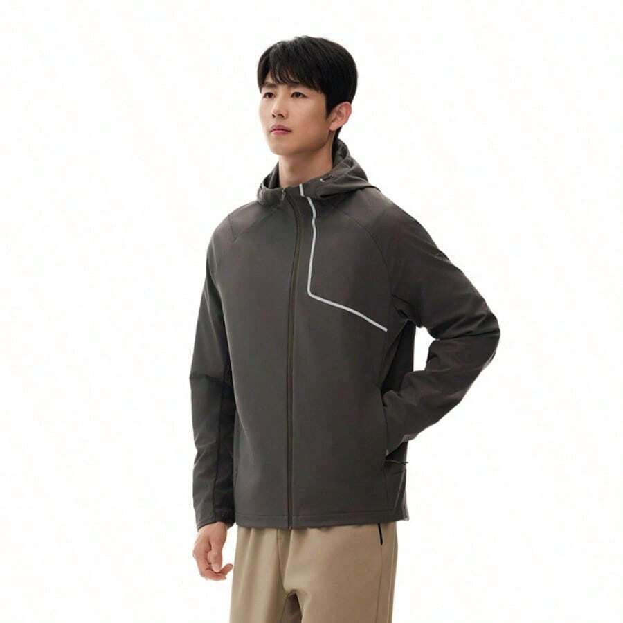 Áo khoác thể thao Anta Executive Jacket dành cho nam, kiểu dáng trench coat, mùa đông mới, chống thấm nước, áo cardigan dệt kim, áo khoác thể thao thường ngày. - Sparrow Tea Brown-4 - Xem 1