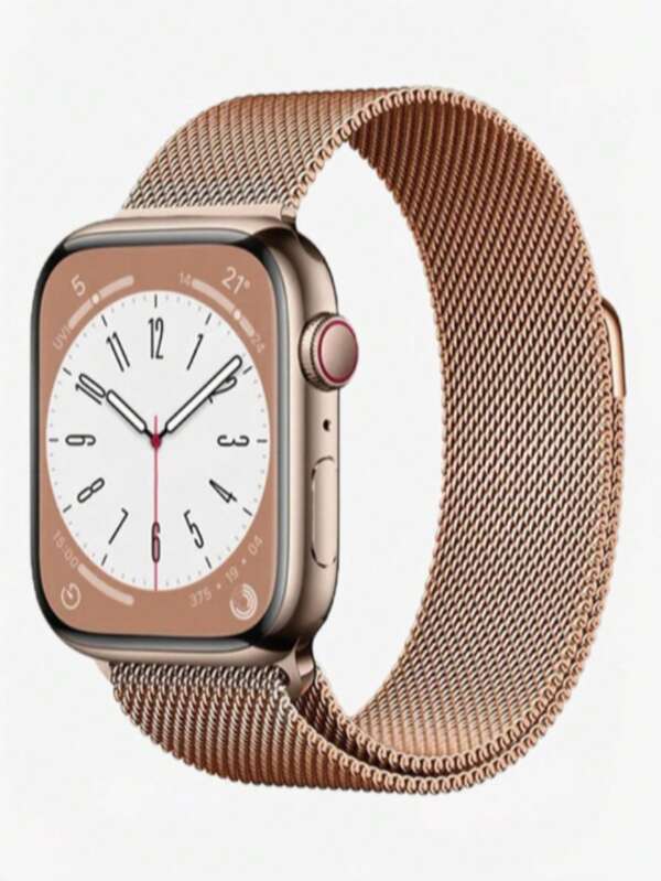 1条金属米兰尼斯表带，兼容 38mm、40mm、41mm、42mm、44mm、45mm、46mm、49mm，男女通用，不锈钢网状磁吸可调节表带，适用于 Series Ultra、10、9、8、7、6、5、4、3、2、1、SE