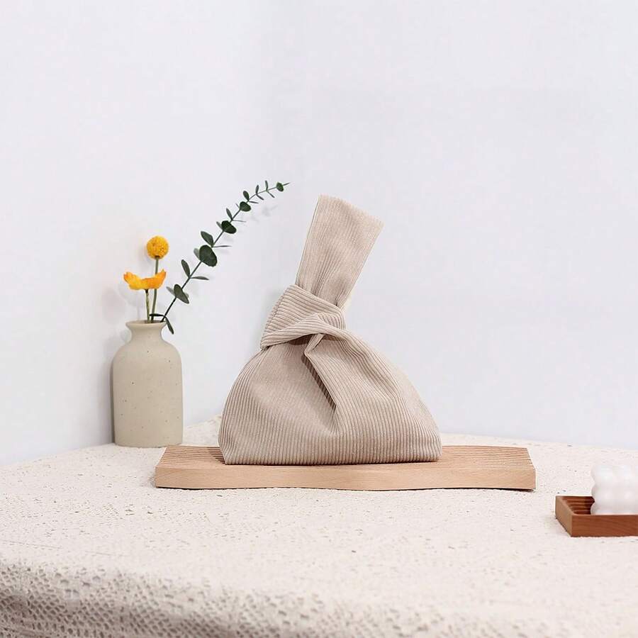 Borsa compatta e versatile classica, gilet in velluto a coste di colore solido alla moda, leggera e pratica per uscite casual ed eventi - Albicocca - Visualizzare 1