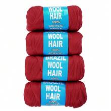 4 Rolls 100% Brazilian Wool Acrylic Yarn, Suitable For African Braids/Senegalese Twists/Wigs/Wraps, Includes Crochet Hook (4 Rolls, Reddish Brown), Halloween - Multicolor - View 19
