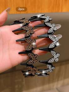 2pcs Korean Fashion Butterfly Hair Hoop With Teeth, Affordable Daily Hair Accessories - Multicolor - View 7