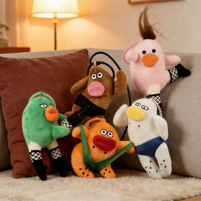 逃脱疯子钥匙扣趣味挂件，可爱滑稽娃娃造型，触感柔软，可爱配饰，耳机包钥匙扣，汽车配件，卡通人物挂件，背包配件，送给朋友的惊喜生日礼物