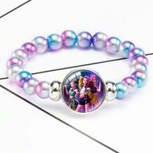 1条新款韩流风格珍珠链吊坠手链，釉面宝石手链，情侣手链，派对礼物首饰 - 彩色 - 查看 6