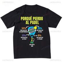 2026 Camisetas de Verano Divertidas Camiseta de Padel No Puedo Tener Fans de Padel Harajuku Camiseta Casual para Hombre Tops de Verano - Negro - Ver 11