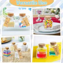 12/24/48个带盖方形玻璃瓶、迷你玻璃罐和多用途小瓶，适用于糖果、药水、香料、DIY工艺品、礼物、生日、婚礼和派对。 - 彩色 - 查看 9