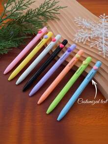 Personalized Heart-Shaped Plastic Ballpoint Pen, Customized Promotional Gift Pen, Macaron Color Love Heart Rotating Ballpoint Pen - Multicolor - View 1