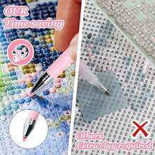 钻石画笔套装，带旋转蜡笔头，11 件套，包含 1 支粘性笔和 10 个替换软蜡笔头，艺术笔替换笔头 DIY 工艺配件 - 彩色 - 查看 7