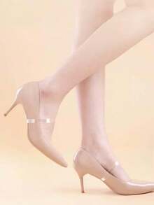 QKC 4pcs Transparent Invisible Shoelaces, For Women's High Heel Sandals, Non-Slip And Secure - Transparent - View 2