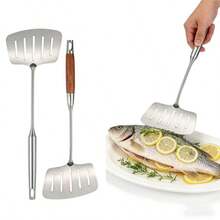 1pc Stainless Steel Fish Spatula - Ergonomic Design, Multipurpose For Kitchen & Dining | Cooking, Flipping, Baking | Holiday Gift | Dishwasher , Easy To Clean & Store | Essential Kitchenware - Multicolor - View 2
